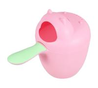 Hippo Shaped Baby Bath Cup Detachable Shower Lid, 10oz Pink | PP Lightweight Build, Ergonomic Handle and Soft Rim, One Piece for Home Baby Showering
