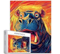 Hippo Shouting 1000 Piece Jigsaw Puzzles for Adults Cartoon Style Art Jigsaw Puzzle Colorful DIY Puzzles for Home Decoration Gifts Family Puzzle Perfect for Game Nights 50×70cm