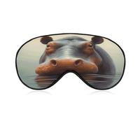 Hippo Sleep Mask Light Blocking Eye Cover Polyester Eye Mask with Elastic Strap Blindfold for Side Sleeper Sleeping Masks Face Hugging for Women Men Travel