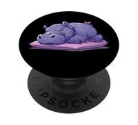 Hippo Sleeping Napping Hippo Sleep Lover Sleeping Animal PopSockets Adhesive PopGrip