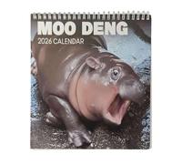 Hippo Wall Calendar - Whole Year Wall Monthly Calendar | Hippo Illustrations Schedule Management Planner for Dormitory Study Room Bedroom Classroom Dining Room