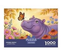 Hippo with Butterfly Smooth Surface Pieces Great for Improving Patience, Focus And Cognitive Ability in Spare Time 70x50cm/1000pcs