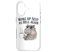 Hippo Woke Up Sexy As Hell Again Funny Coffee Case for iPhone 17