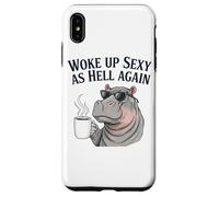 Hippo Woke Up Sexy As Hell Again Funny Coffee Case for iPhone XS Max