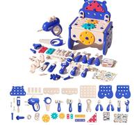 HippoAll inOneTool Hub DIY Montessori Tool Box Set, Diyative HippoAll inOneTool Hub DIY Montessori Tool Box Set, Montessori Hippo Tool Box Toy, Explore the Fun of Assembling (Blue82)