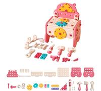 HippoAll inOneTool Hub DIY Montessori Tool Box Set, Diyative HippoAll inOneTool Hub DIY Montessori Tool Box Set, Montessori Hippo Tool Box Toy, Explore the Fun of Assembling (Pink60)