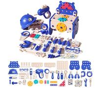 HippoAll inOneTool Hub DIY Montessori Tool Box Set, Diyative HippoAll inOneTool Hub DIY Montessori Tool Box Set, Montessori Hippo Tool Box Toy, Explore the Fun of Assembling (Blue92)