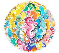 Hippocampus Stickers for Boy Girl Kids Teens, Cartoon Waterproof Vinyl Stickers for Phone Laptop Flasks Water Bottle Luggage Scrapbook Cup Bike Car Notebook, Cute Animal Decals Pack[Hippocampus-50Pcs]