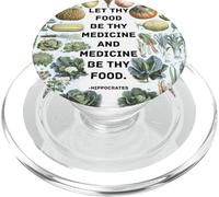 Hippocrates Medicine Inspirational Saying with Vegetables PopSockets PopGrip for MagSafe