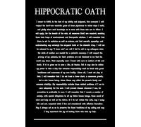 Hippocratic Oath Modern Version Wall Art Print, Medical Doctor's Professional Pledge, Black and White Typography, Medical Office Decor. Size A4