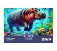 Hippopotamus, 1000-piece Jigsaw, Calming Yet Stimulating Indoor Activity, Perfect for Keepsakes Or Gallery Walls, Suitable for Ages 8+, 52x38cm/1000pcs