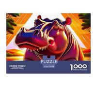 Hippopotamus, 1000-piece Jigsaw Puzzle, Enjoyable Challenge for Quiet Evenings, Perfect As A Thoughtful Gift, Suitable for Ages 12+, 52x38cm/1000pcs