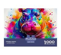 Hippopotamus 1000 Piece Jigsaw Puzzle for Adults And Kids - Hippo Premium Quality, Rewarding, DIY Wall Decor, 'What Happens Next' 70x50cm/1000pcs