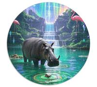 Hippopotamus 1000 Piece Jigsaw Puzzle For Adults Challenging Game Stress Relief Puzzle Cultivate The Spirit of Teamwork for Family Decorations 1000pcs (67.5x67.5cm)
