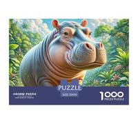 Hippopotamus 1000 Piece Jigsaw Puzzle For Adults Family Challenge Toys Stress Relief Puzzle Cultivate The Spirit of Teamwork for Family Decorations 70x50cm/1000pcs