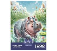 Hippopotamus 1000 Piece Jigsaw Puzzle For Adults Family Challenge Toys Stress Relief Puzzle Exercise The Memory of The Brain for Family Decorations 70x50cm/1000pcs