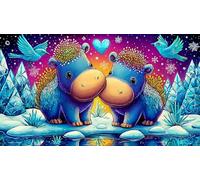 hippopotamus 1000 Piece Jigsaw Puzzles for Adults Educational Games Jigsaw Puzzle Home Decors for The Whole for Women, Gifts for Men 38x26cm/1000pcs