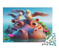 Hippopotamus 1000 Piece Puzzles for Adults with No Reflection Colourful Jigsaws As A Brain Training Puzzle for Wall Decoration And Gifts 70x50cm/1000pcs