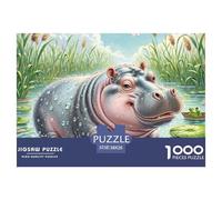 Hippopotamus 1000 Pieces Jigsaw Puzzles For Adults Challenging Game Stress Relieving Entertainment Exercise The Memory of The Brain For Adults Gifts 38x26cm/1000pcs