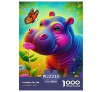 Hippopotamus 1000 Pieces Jigsaw Puzzles For Adults Educational Games Stress Relieving Entertainment Exercise The Memory of The Brain for Adults And Kids, Age 12 Years Up 38x26cm/1000pcs