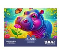 Hippopotamus 1000 Pieces Jigsaw Puzzles For Adults Educational Games Stress Relieving Entertainment Cultivate The Spirit of Teamwork for Adults And Kids, Age 12 Years Up 70x50cm/1000pcs