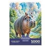 Hippopotamus 1000 Pieces Jigsaw Puzzles For Adults Family Challenge Toys Stress Relieving Entertainment Exercise The Memory of The Brain for Adults And Kids, Age 12 Years Up 70x50cm/1000pcs