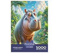 Hippopotamus 1000 Pieces Jigsaw Puzzles For Adults Family Challenge Toys Stress Relieving Entertainment Exercise The Memory of The Brain for Adults And Kids, Age 12 Years Up 38x26cm/1000pcs