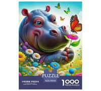 Hippopotamus 1000 Pieces Jigsaw Puzzles For Adults Family Challenge Toys Stress Relieving Entertainment Exercise The Memory of The Brain for Adults And Kids, Age 12 Years Up 70x50cm/1000pcs