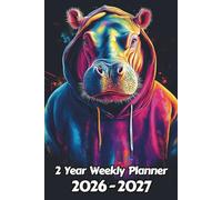 Hippopotamus 2 Year Weekly Planner: 104 Week Sunday to Saturday Calendar | Gift For People Who Love Safari Animals, Wildlife Lovers | Ideal for ... and Busy Individuals | 6 x 9 Inches | v1