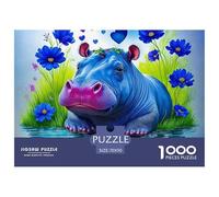 Hippopotamus (8) Durable Thick Paper Interesting Brain Challenge, Perfect for Adults Looking for Relaxing Hobby at Home 70x50cm/1000pcs