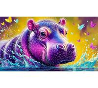 hippopotamus Jigsaw Puzzles 1000 Pieces Fun and Challenging Family Game Puzzle Game Great Gift Idea for The Whole for Women, Gifts for Men 70x50cm/1000pcs