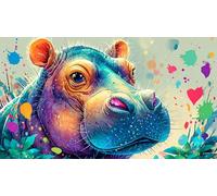 hippopotamus Jigsaw Puzzles 1000 Pieces Fun and Challenging Family Game Puzzle Game Great Gift Idea for The Whole for Women, Gifts for Men 38x26cm/1000pcs