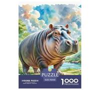 Hippopotamus Jigsaw Puzzles Great Gift for Adults 1000 Piece Challenging Games Home Decoration Wild Animal Jigsaw Puzzle for Adults And Kids 70x50cm/1000pcs