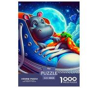 Hippopotamus Jigsaw Puzzles Puzzle for Adults Kids. 1000 Piece Great Gifts Challenge Toy Educational Games Home Decoration for Educational Games Gifts 38x26cm/1000pcs