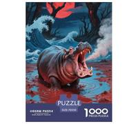 Hippopotamus Jigsaw Puzzles Puzzle for Adults Kids. 1000 Pieces Great Gifts Challenge Toy Educational Game Home Decoration for Educational Games Gifts 70x50cm/1000pcs