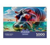 Hippopotamus Jigsaw Puzzles Puzzle for Adults Kids. 1000 Pieces Great Gifts Challenge Toy Educational Games Home Decoration for Adults& Kids Age 14 Years Up 70x50cm/1000pcs