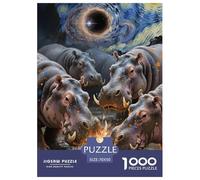 Hippopotamus Jigsaw Puzzles Puzzle for Adults Kids. 1000 Pieces Great Gifts Challenge Toy Educational Games Home Decoration for Educational Games Gifts 70x50cm/1000pcs