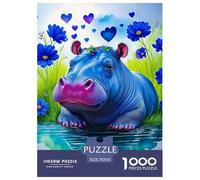Hippopotamus Jigsaw Puzzles Puzzles for Adults Kids. 1000 Pieces Great Gifts Challenge Toy Educational Game Home Decoration for Educational Games Gifts 70x50cm/1000pcs