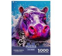 Hippopotamus Jigsaw Puzzles Puzzles for Adults Kids. 1000 Pieces Great Gifts Challenge Toy Educational Games Home Decoration for Adults& Kids Age 14 Years Up 38x26cm/1000pcs