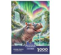 Hippopotamus Jigsaw Puzzles Puzzles for Adults Kids. 1000 Pieces Great Gifts Challenge Toy Educational Games Home Decoration for Educational Games Gifts 38x26cm/1000pcs