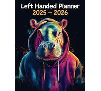 Hippopotamus Left Handed Planner: 2 Year Weekly Sunday to Saturday Calendar | Gift For People Who Love Safari Animals, Wildlife Lovers | For Back To School, Office, Work | 8.5 x 11 Inches | v1
