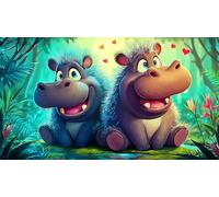 hippopotamus Recycled Paper Jigsaw Puzzle 1000 Pieces Great Gift Idea Educational Games for The Whole for Women, Gifts for Men 38x26cm/1000pcs