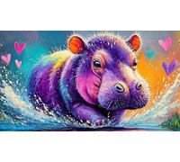 hippopotamus Recycled Paper Jigsaw Puzzle 1000 Pieces Great Gift Idea Educational Games for The Whole for Women, Gifts for Men 38x52cm/1000pcs