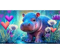 hippopotamus Recycled Paper Jigsaw Puzzle 1000 Pieces Great Gift Idea Educational Games for The Whole for Women, Gifts for Men 38x52cm/1000pcs