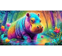 hippopotamus Recycled Paper Jigsaw Puzzle 1000 Pieces Great Gift Idea Educational Games for The Whole for Women, Gifts for Men 38x52cm/1000pcs