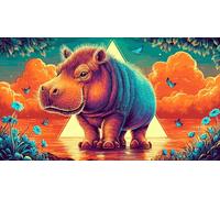 hippopotamus Recycled Paper Jigsaw Puzzle 1000 Pieces Great Gift Idea Educational Games for The Whole for Women, Gifts for Men 70x50cm/1000pcs