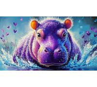 hippopotamus Recycled Paper Jigsaw Puzzle 1000 Pieces Great Gift Idea Educational Games for The Whole for Women, Gifts for Men 38x52cm/1000pcs
