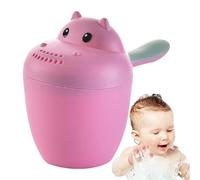 Hippopotamus Shampoo Rinse Cup, Multifunctional Lovely Cartoon Baby Washing Jug - Eye Protection, Convenient Shampooing for Children and Adults Bathing (Pink)