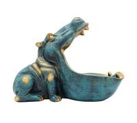 Hippopotamus Statue Home Resin Figurine Fun Candy Dish,Key Bowl,Big Mouth Sculpture Table Art Decoration A