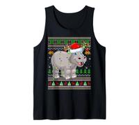 Hippopotamus Ugly Christmas Sweaters Holiday Santa Cute Xmas Tank Top